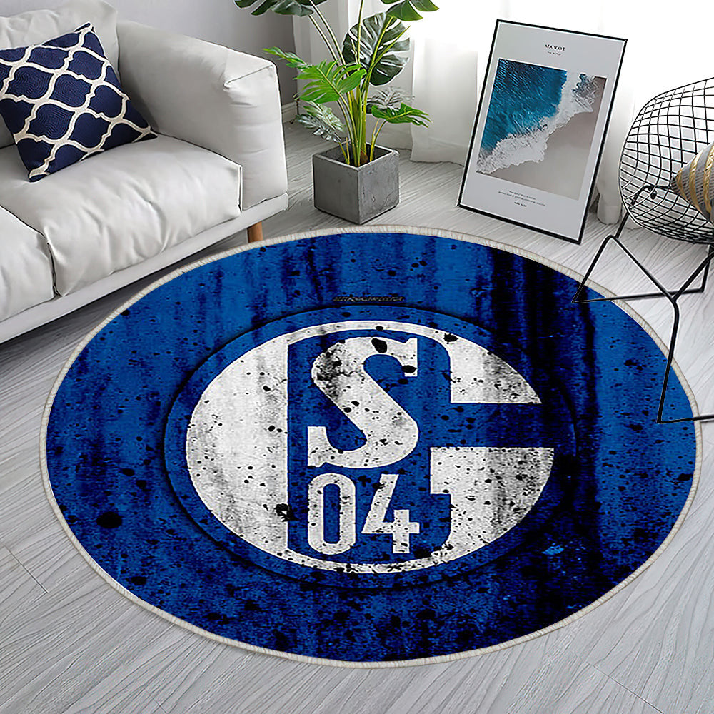 Fc Schalke 04 Teppich Rund, Teppiche - Bundesliga Outdoor Teppich Rund, Steineffekt Teppich Wohnzimmer, Carpet, Rug