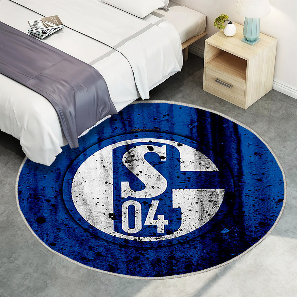 Fc Schalke 04 Teppich Rund, Teppiche - Bundesliga Outdoor Teppich Rund, Steineffekt Teppich Wohnzimmer, Carpet, Rug