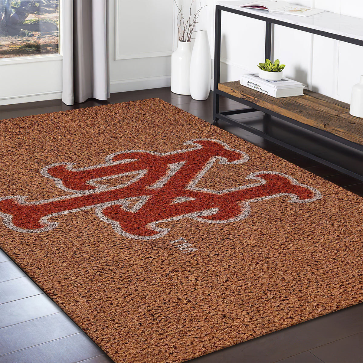 New York Mets Logo Coir teppich, teppiche - Logo aus Kokosfaser Kokosfaser outdoor teppich, teppich wohnzimmer , Küchenteppich, kinderzimmer, modern