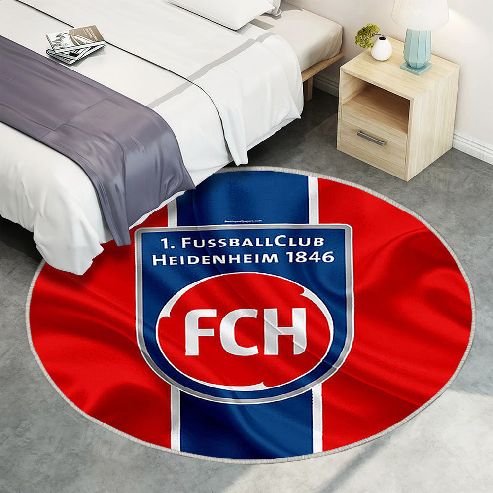 Fc Heidenheim 1846 Rote Seidenfahne Teppich Rund, Teppiche - Deutscher Fußballverein Outdoor Teppich Rund, Teppich Wohnzimmer, Carpet, Rug