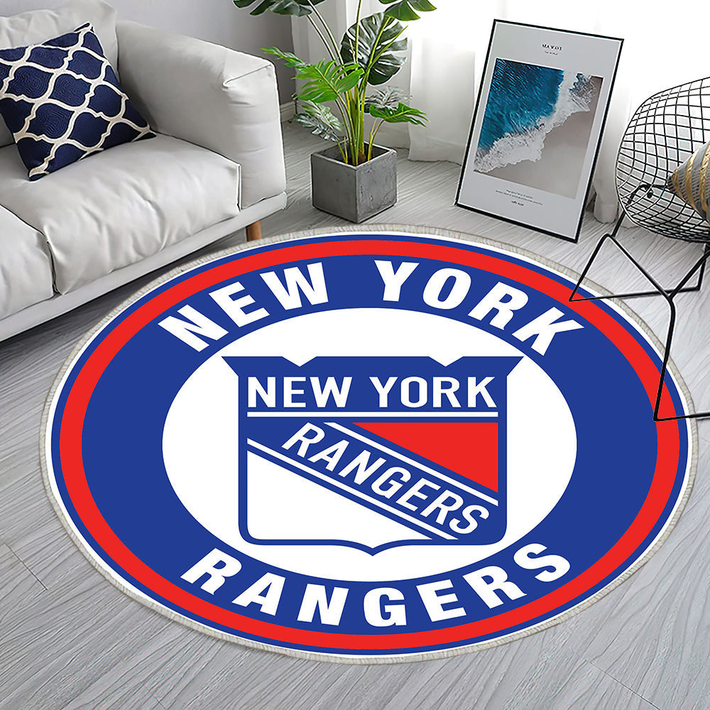 New York Rangers Kreis Logo Teppich Rund, Teppiche - Outdoor Teppich Rund, Teppich Wohnzimmer, Carpet, Rug