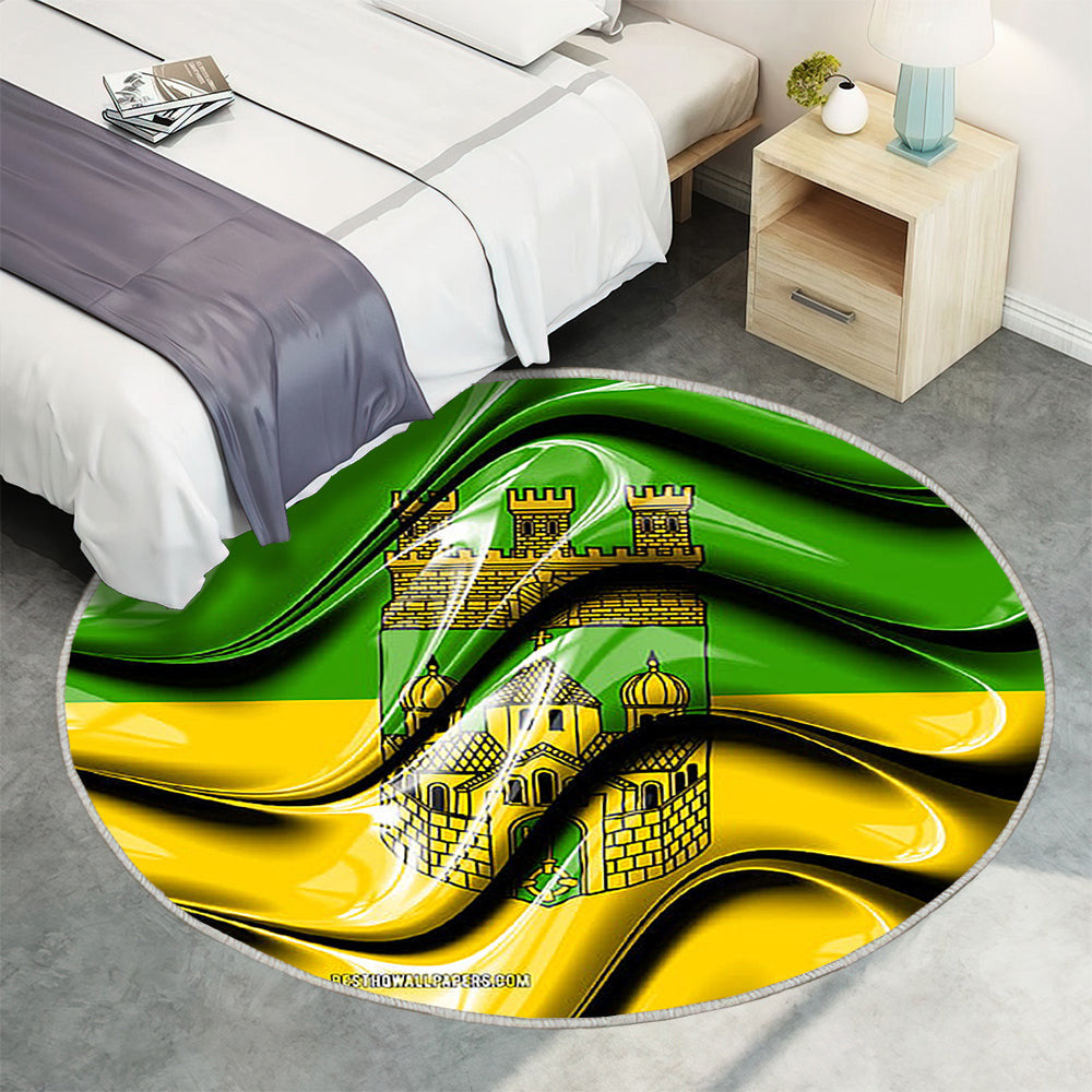 Recklinghausen Flag Städte Deutschlands Teppich Rund, Teppiche - Europa Outdoor Teppich Rund, Flagge Von Recklinghausen Teppich Wohnzimmer, Carpet, Rug