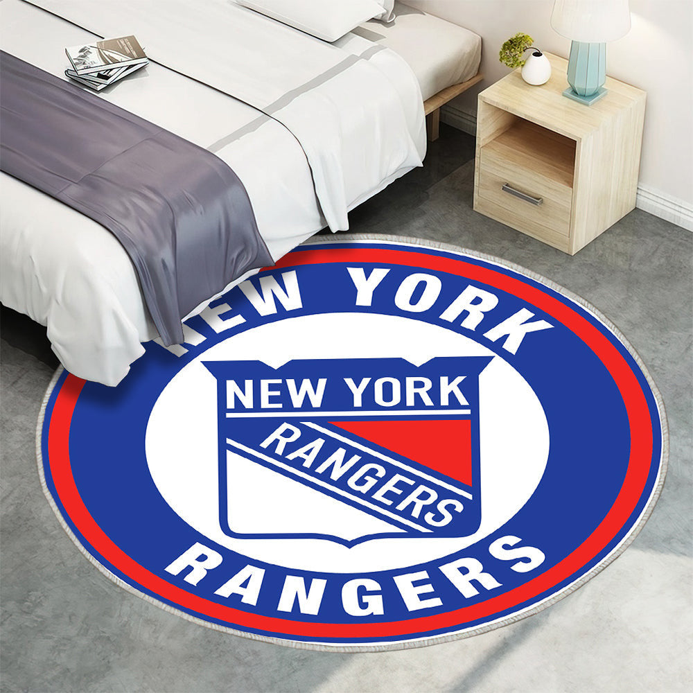 New York Rangers Kreis Logo Teppich Rund, Teppiche - Outdoor Teppich Rund, Teppich Wohnzimmer, Carpet, Rug