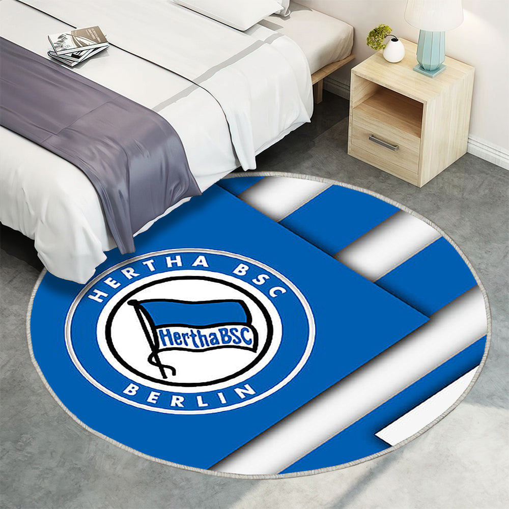 Hertha Berlin Teppich Rund, Teppiche - Fc Materialdesign Outdoor Teppich Rund, Emblem Teppich Wohnzimmer, Carpet, Rug