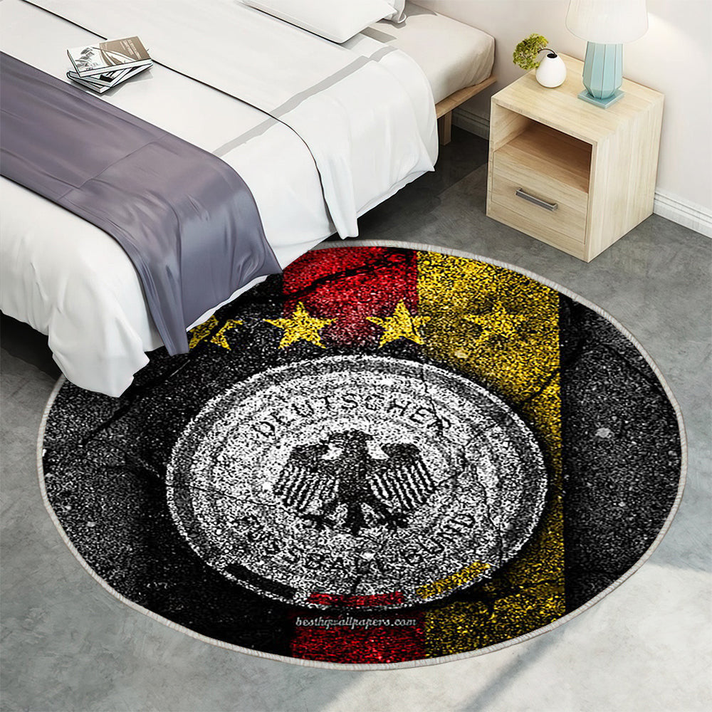 Emblem Der Deutschen Fußballmannschaft Teppich Rund, Teppiche - Uefa Outdoor Teppich Rund, Europa Teppich Wohnzimmer, Carpet, Rug