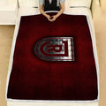 Jahn Regensburg Fc Kuscheldecke - Red Metal Background Bundesliga 2 German Football Club Fleecedecke, Metal Football Soccer Decken, Kuschel Decken